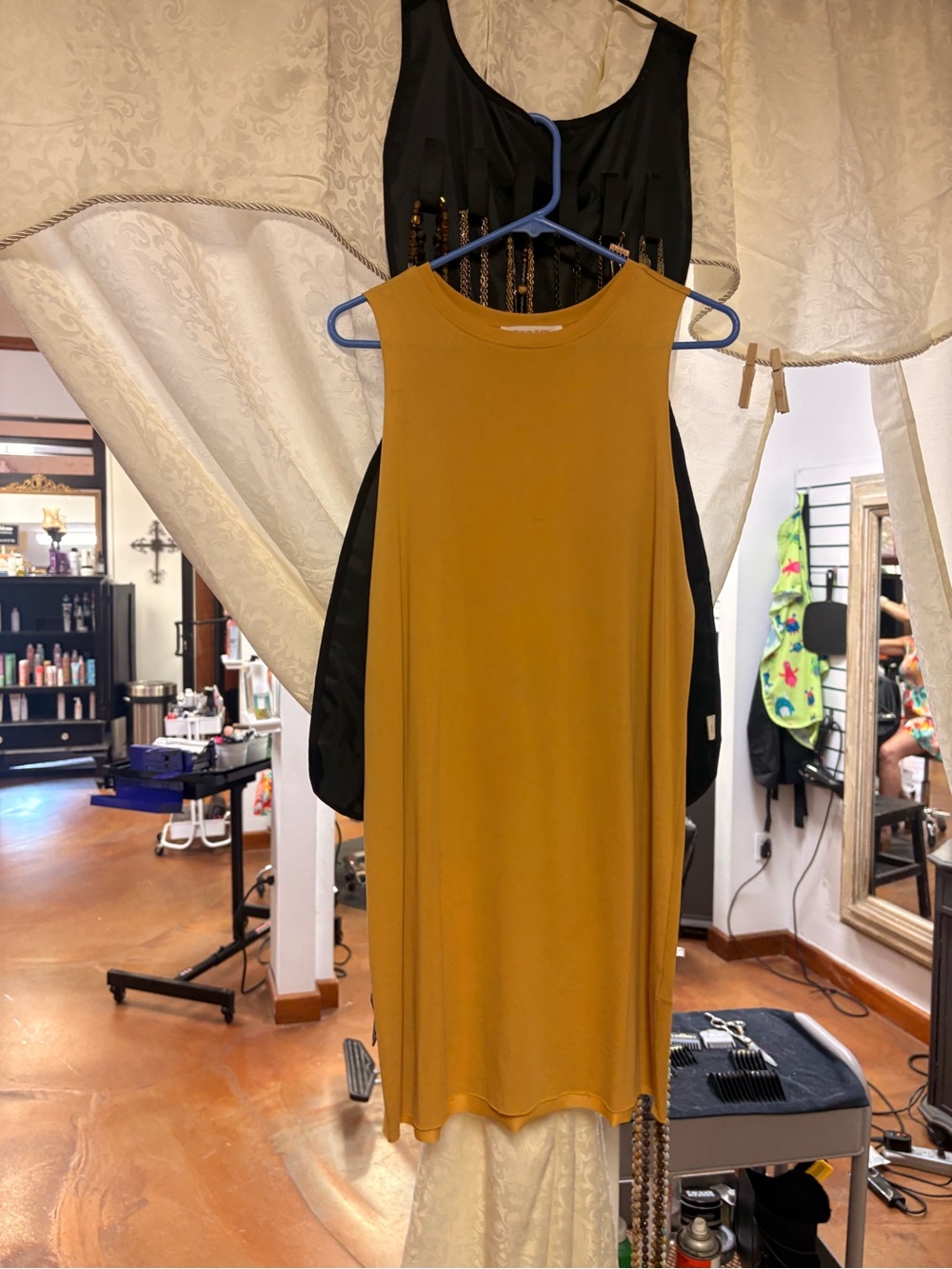 Double Zero Mustard Sleeveless Midi Shift Dress